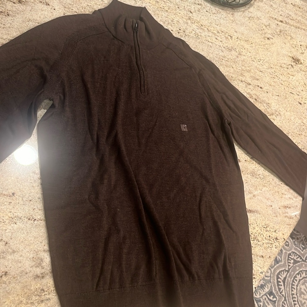 Brown Quarter Zip - merino wool